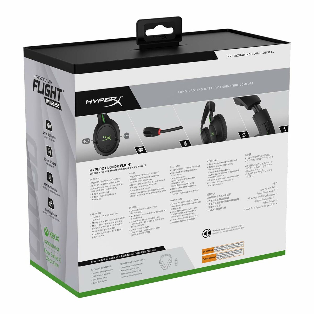 Gaming Headset with Microphone HyperX CloudX Flight Black/Green | GAMER CREST